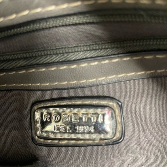 Vintage Rossetti Gray Vegan Leather Satchel Purse 90s Y2K - Picture 4 of 13